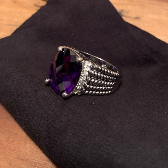 Amethyst and diamond ring - Picture 2 of 6